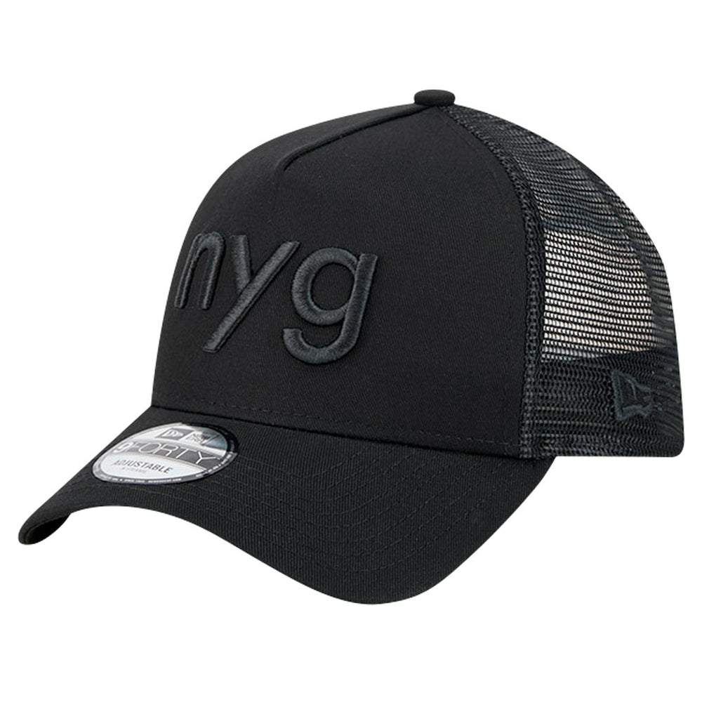 New York Giants New Era Domain 9FORTY A-Frame Trucker Adjustable Hat - Black on sale