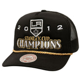 Los Angeles Kings Mitchell & Ness SOUL Collection Golden Stanley Cup Champions Trucker Adjustable Hat Black