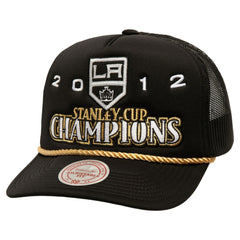 Los Angeles Kings Mitchell & Ness SOUL Collection Golden Stanley Cup Champions Trucker Adjustable Hat Black
