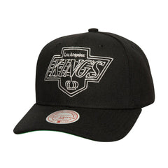 Los Angeles Kings Mitchell & Ness Soul Strike Neon Logo Pro Crown Adjustable Hat Black
