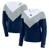 Dallas Cowboys WEAR by Erin Andrews Women's Plus Size Chevron Tri-Blend Long Sleeve T-Shirt - Navy on sale