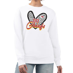 Kansas City Chiefs G-III 4Her by Carl Banks Women's Leopard Heart Pullover Sweatshirt - White sale