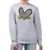 Green Bay Packers G-III 4Her by Carl Banks Women's Leopard Heart Pullover Sweatshirt - Heather Gray for sale