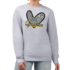 Green Bay Packers G-III 4Her by Carl Banks Women's Leopard Heart Pullover Sweatshirt - Heather Gray for sale
