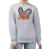 Kansas City Chiefs G-III 4Her by Carl Banks Women's Leopard Heart Pullover Sweatshirt - Heather Gray for sale