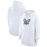 Philadelphia Eagles G-III 4Her by Carl Banks Women's Animal Print Heart Team Graphic Fleece Tri-Blend Pullover Hoodie - White sale