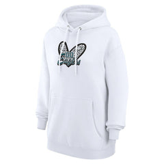 Philadelphia Eagles G-III 4Her by Carl Banks Women's Animal Print Heart Team Graphic Fleece Tri-Blend Pullover Hoodie - White sale