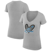 Detroit Lions G-III 4Her by Carl Banks Women's Super-Slim Fit Lightweight Leopard Heart V-Neck T-Shirt - Heather Gray on sale
