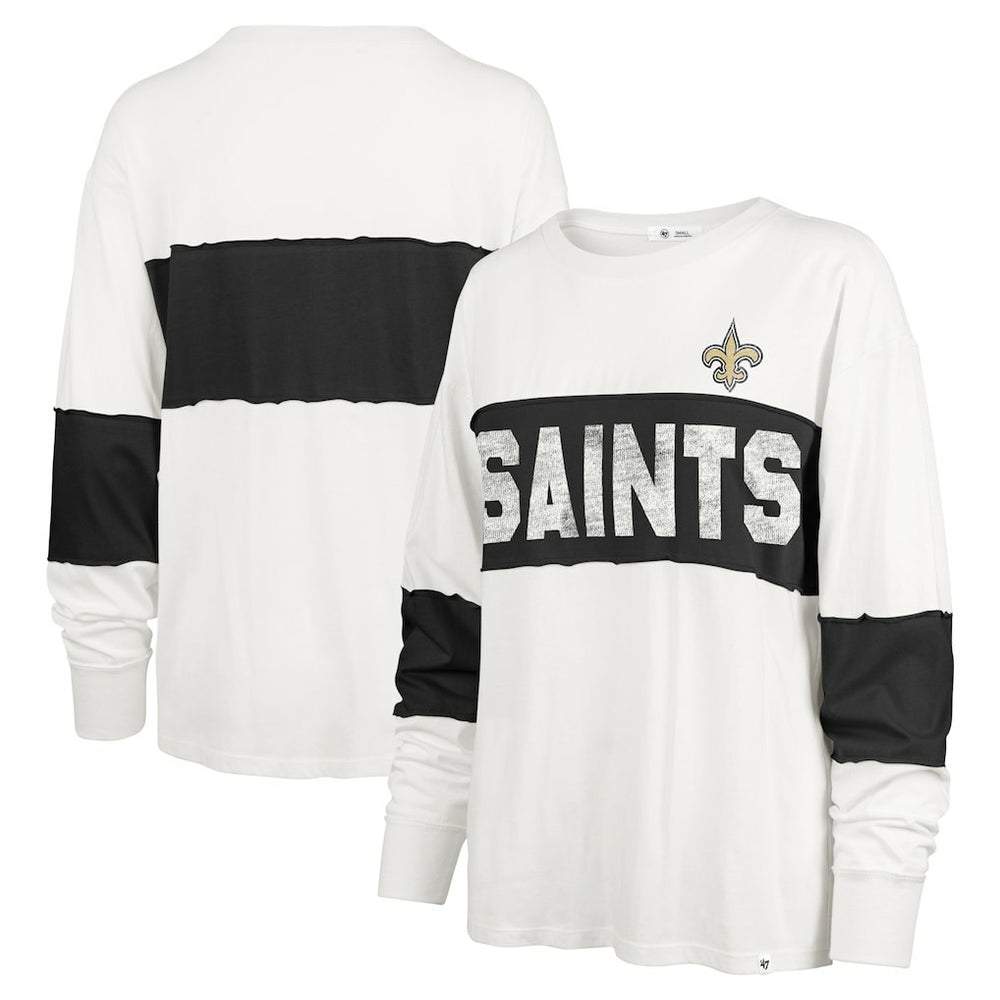 New Orleans Saints '47 Women's Clubhouse Pride Taylor Long Sleeve T-Shirt - Cream online
