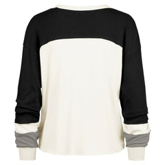 Carolina Panthers '47 Women's Double Header Curve Raglan Long Sleeve Crop Top - Cream on sale