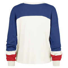 New York Giants '47 Women's Double Header Curve Raglan Long Sleeve Crop Top - Cream discount