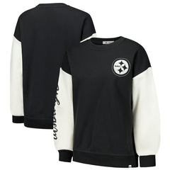 Pittsburgh Steelers '47 Women's Double Header Rise Andie Pullover Sweatshirt - Black on sale
