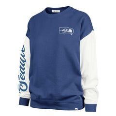 Seattle Seahawks '47 Women's Double Header Rise Andie Pullover Sweatshirt - College Navy online
