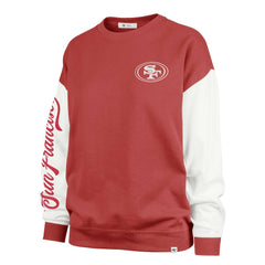 San Francisco 49ers '47 Women's Double Header Rise Andie Pullover Sweatshirt - Scarlet cheap