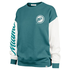 Miami Dolphins '47 Women's Double Header Rise Andie Pullover Sweatshirt - Aqua outlet