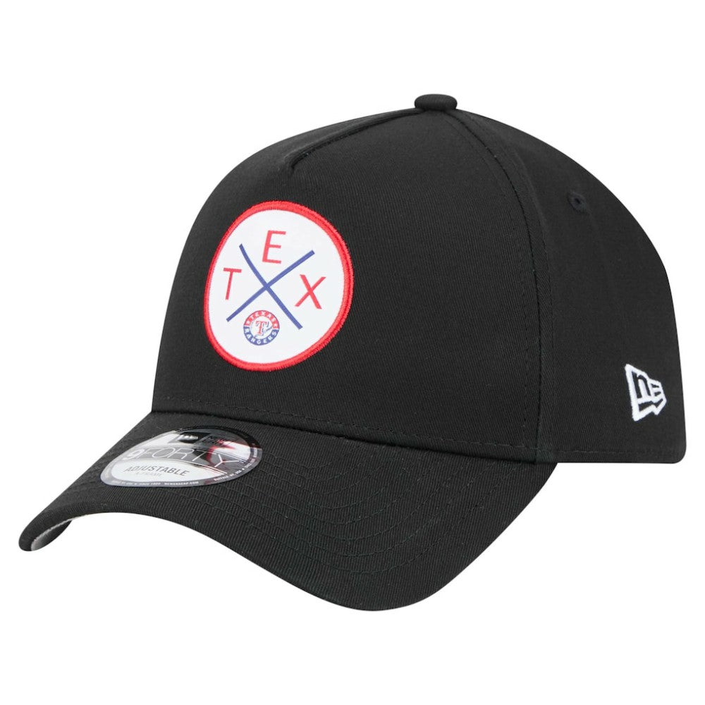 Texas Rangers 9FORTY A-Frame Adjustable Hat - Black | New Era