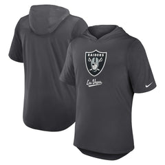 Las Vegas Raiders Tri-Blend Performance Hoodie T-Shirt - Anthracite | Nike outlet