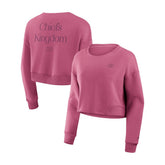 Kansas City Chiefs Women's Studio Tri-Blend Cropped Pullover Sweatshirt - Pink cheap