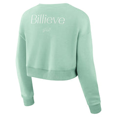 Buffalo Bills Women's Studio Tri-Blend Cropped Pullover Sweatshirt - Mint cheap