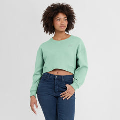 Buffalo Bills Women's Studio Tri-Blend Cropped Pullover Sweatshirt - Mint cheap