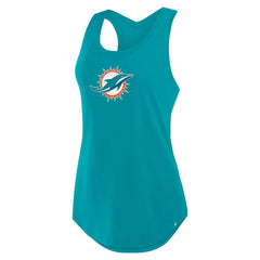 Miami Dolphins Women's Iron Fan Tank Top - Aqua on sale
