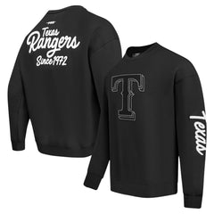 Texas Rangers Pro Standard Paint The City Dropped Shoulder Pullover Sweatshirt - Black