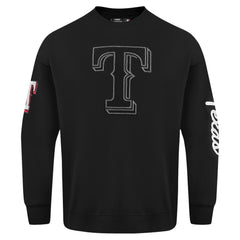 Texas Rangers Pro Standard Paint The City Dropped Shoulder Pullover Sweatshirt - Black