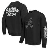 Atlanta Braves Pro Standard Paint The City Dropped Shoulder Pullover Sweatshirt - Black
