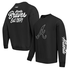 Atlanta Braves Pro Standard Paint The City Dropped Shoulder Pullover Sweatshirt - Black