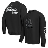 St. Louis Cardinals Pro Standard Paint The City Dropped Shoulder Pullover Sweatshirt - Black