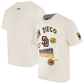 San Diego Padres Pro Standard Turn It Up Dropped Shoulder T-Shirt - Cream