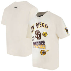 San Diego Padres Pro Standard Turn It Up Dropped Shoulder T-Shirt - Cream
