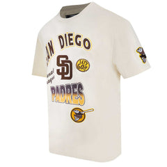 San Diego Padres Pro Standard Turn It Up Dropped Shoulder T-Shirt - Cream