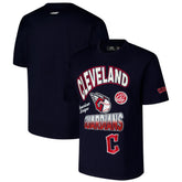 Cleveland Guardians Pro Standard Turn It Up Dropped Shoulder T-Shirt - Navy