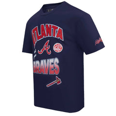 Atlanta Braves Pro Standard Turn It Up Dropped Shoulder T-Shirt - Navy