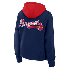 Atlanta Braves Women's Oversized Legacy Favorite Spectator Pullover Hoodie - Navy