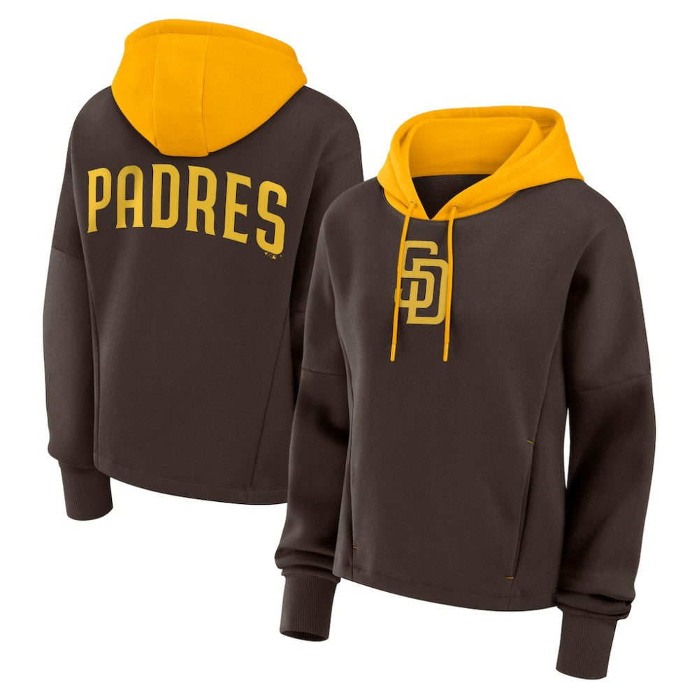 San Diego Padres Women's Oversized Legacy Favorite Spectator Pullover Hoodie - Brown