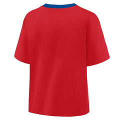 Philadelphia Phillies Oversized Race To Win V-Neck T-Shirt - Red/Graphite