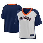 Houston Astros Oversized Race To Win V-Neck T-Shirt - Navy/Graphite