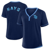 Tampa Bay Rays Women's League Diva Star Raglan V-Neck T-Shirt - Navy