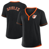 Baltimore Orioles Women's League Diva Star Raglan V-Neck T-Shirt - Black