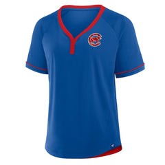 Chicago Cubs Women's League Diva Star Raglan V-Neck T-Shirt - Royal