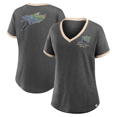 Tampa Bay Rays Women's Binge Worthy Stadium Slub V-Neck T-Shirt - Black