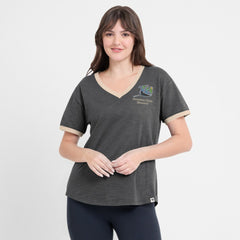 Tampa Bay Rays Women's Binge Worthy Stadium Slub V-Neck T-Shirt - Black