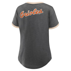 Baltimore Orioles Women's Binge Worthy Stadium Slub V-Neck T-Shirt - Black