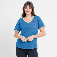 Kansas City Royals Women's Binge Worthy Stadium Slub V-Neck T-Shirt - Royal