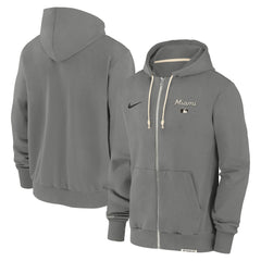 Miami Marlins Authentic Collection Travel Performance Full-Zip Hoodie - Charcoal | Nike