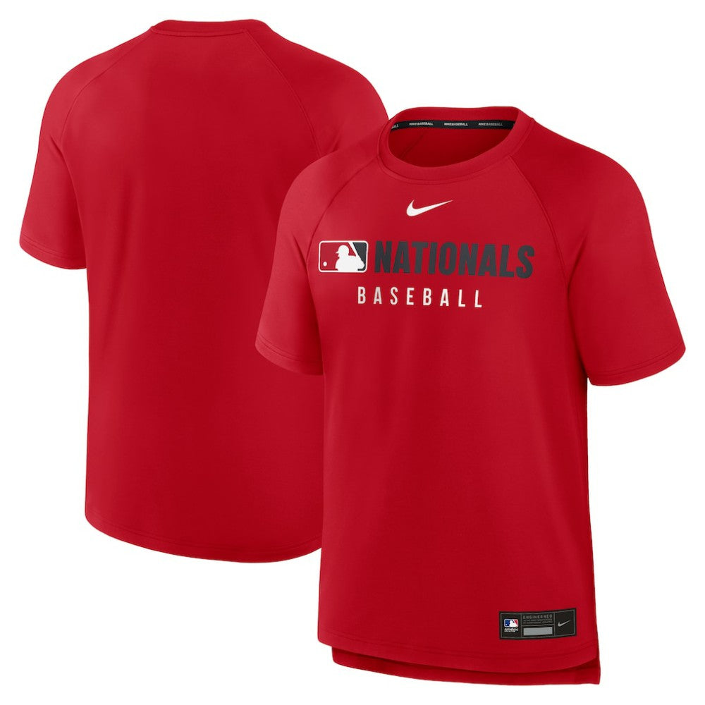 Washington Nationals Authentic Collection Pregame Raglan Dri-FIT T-Shirt - Red | Nike