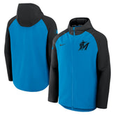 Miami Marlins Authentic Collection Raglan Performance Full-Zip Jacket - Blue/Black | Nike