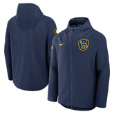Milwaukee Brewers Authentic Collection Raglan Performance Full-Zip Jacket - Navy | Nike